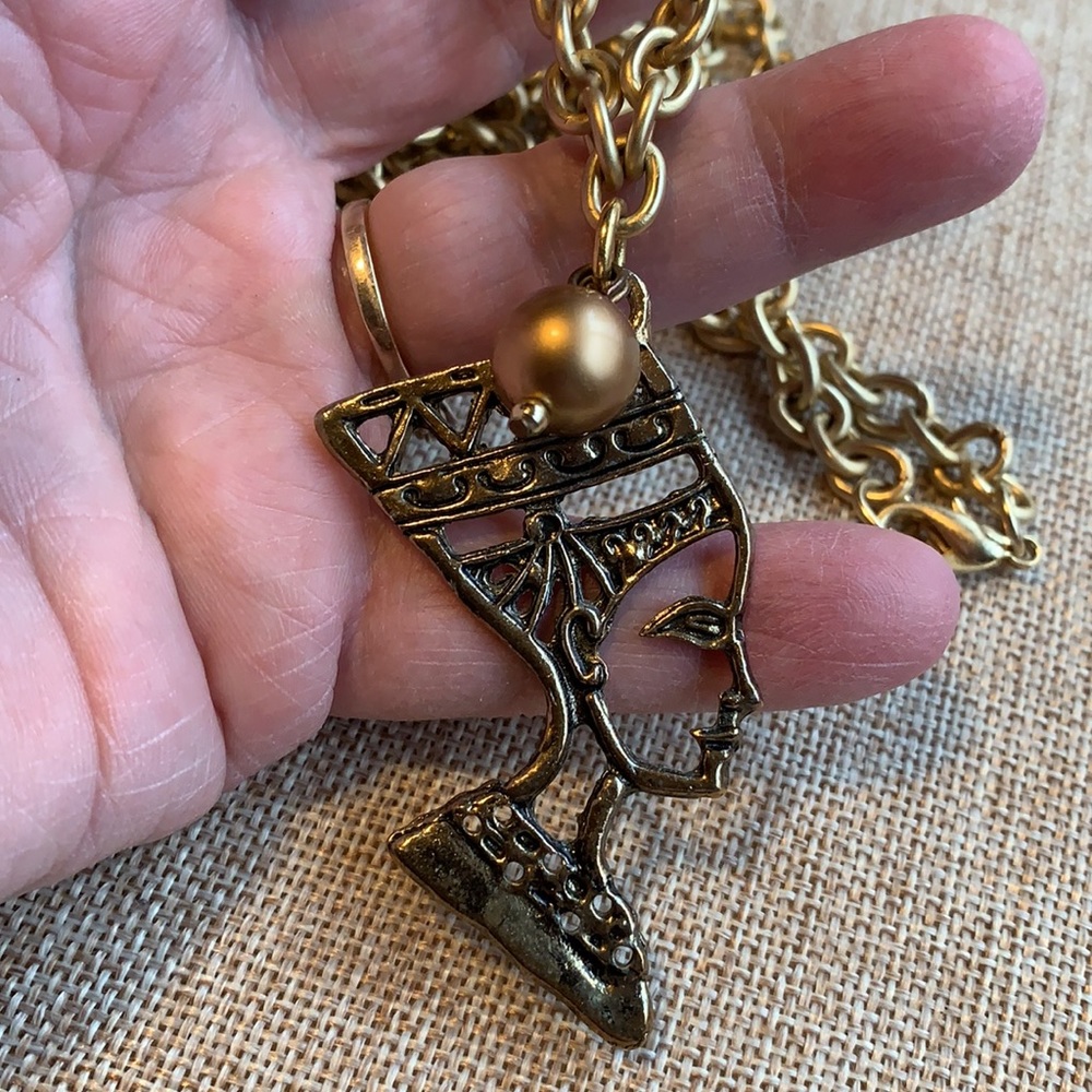 Ancient Egypt Upcycle Necklace One of a kind Design by Twinsdesign Handmade - Picture 13 of 15